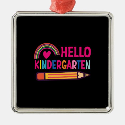 hallo Kindergarten Metalen Ornament (Voorkant)