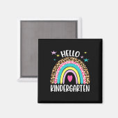 hallo Kindergarten Rainbow, eerste dag terug naar Magneet (Voorkant / Achterkant)