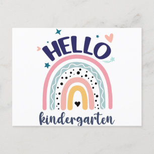 hallo Kindergarten Retro Rainbow voor leraren Briefkaart