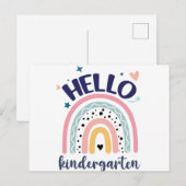 hallo Kindergarten Retro Rainbow voor leraren Briefkaart (Voorkant / Achterkant)