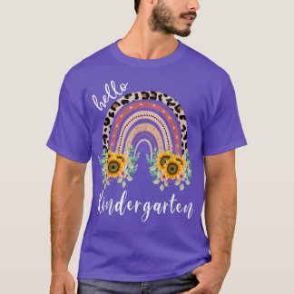 hallo Kindergarten shirt, zonnebloempelenleer T-shirt