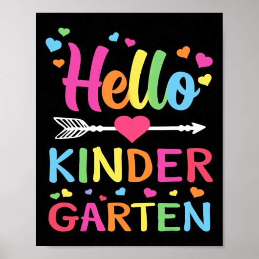 hallo Kindergarten Team Kinder Terug naar School T Poster (Voorkant)