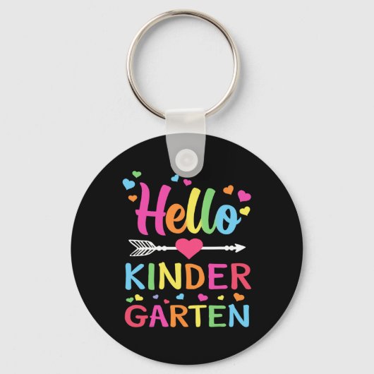 hallo Kindergarten Team Kinder Terug naar School T Sleutelhanger (Voorkant)