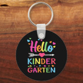hallo Kindergarten Team Kinder Terug naar School T Sleutelhanger (Voorkant)