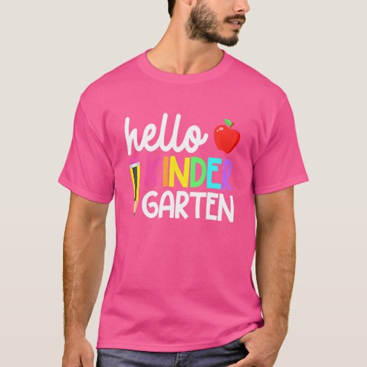 hallo Kindergarten Team Kinder Terug naar school T T-shirt (Voorkant)