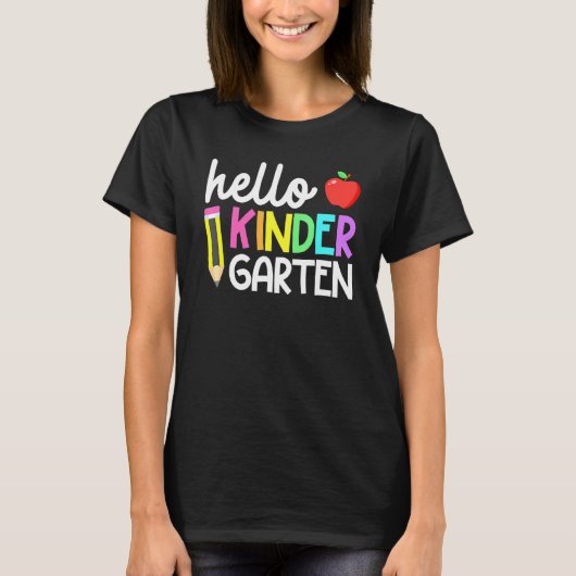 hallo Kindergarten Team Kinder Terug naar school T T-shirt (Voorkant)