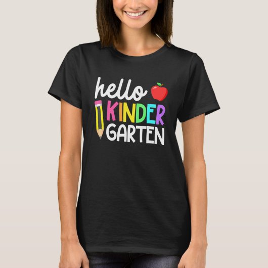 hallo Kindergarten Team Kinder Terug naar school T T-shirt (Voorkant)