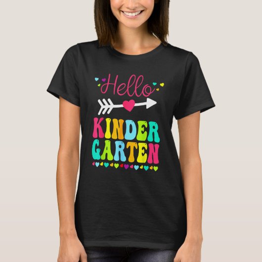 hallo Kindergarten Team Kinder Terug naar school T T-shirt (Voorkant)
