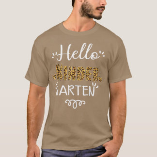 hallo Kindergarten Terug naar school Lopard Heart  T-shirt