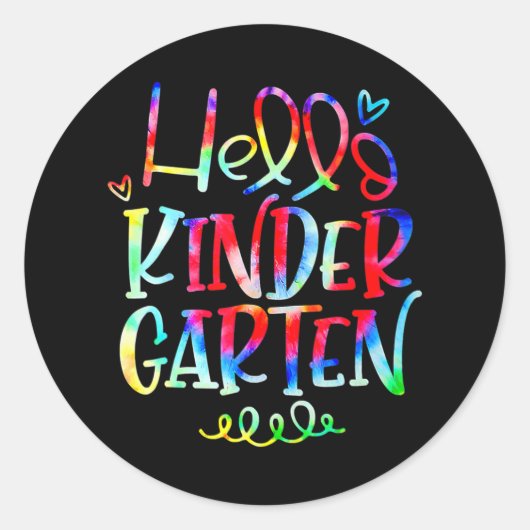 hallo Kindergarten terug naar school voor schoolge Ronde Sticker (Voorkant)