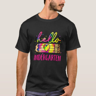 hallo Kindergarten Tie Dye Leopard Pencil T-shirt