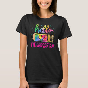 hallo Kindergarten Tie Dye Pencil Happy First Scho T-shirt