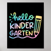 hallo Kindergarten Tie Dye Teachers Kinder Terug n Poster (Voorkant)