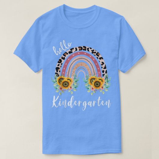 hallo Kindergarten, zonnebloemenboogleraar T-Sh T-shirt (Design voorkant)