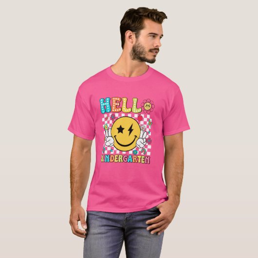 hallo Kindertuin Leerling Student Eerste Dag Terug T-shirt (Voorkant volledig)