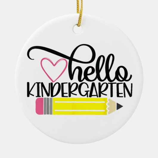 hallo Kindertuin Terug naar school Leerschool Keramisch Ornament (Voorkant)