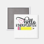 hallo Kindertuin Terug naar school Leerschool Magneet (Voorkant / Achterkant)