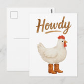 Hallo Kip in Cowboylaarzen Briefkaart (Voorkant / Achterkant)