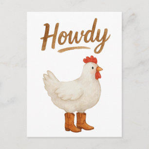 Hallo Kip in Cowboylaarzen Briefkaart
