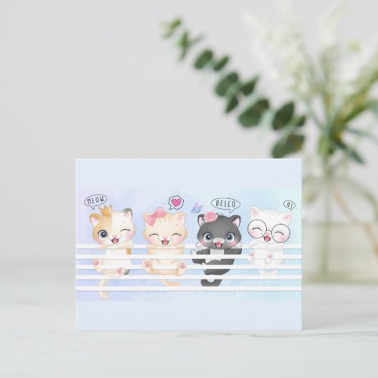 Hallo Kittens Briefkaart (Staand voorkant)