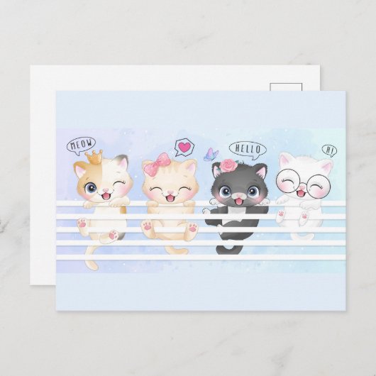 Hallo Kittens Briefkaart (Voorkant / Achterkant)