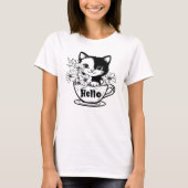 Hallo Kittens Cup Flower T-shirt (Voorkant)