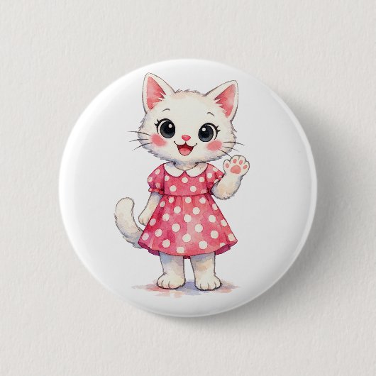 Hallo Kitty! Ronde Button 5,7 Cm (Voorkant)