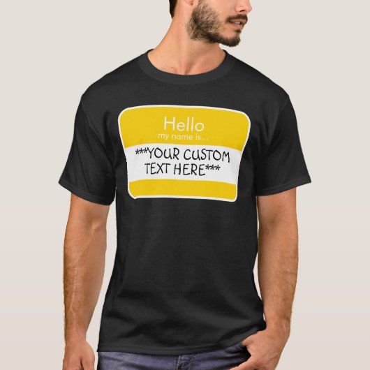 hallo... ***KLANTTEKST** Naam Markering T-Shirt (Voorkant)