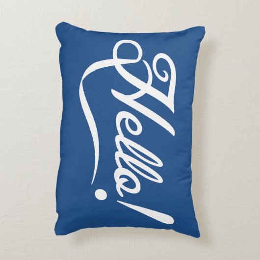 Hallo Klassiek blauw Accent Kussen (Achterkant (Verticaal))