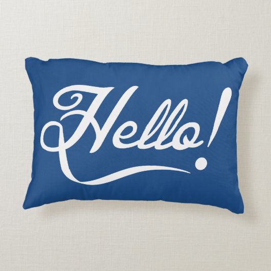 Hallo Klassiek blauw Accent Kussen (Achterkant)