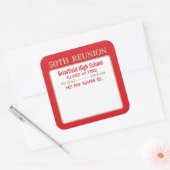 Hallo! Klassieuwontmoeting aangepaste naam badge s Vierkante Sticker (Envelop)
