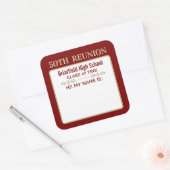 Hallo! Klassieuwontmoeting aangepaste naam badge s Vierkante Sticker (Envelop)