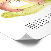 hallo kleine. Afdrukken van beer bevestigen. Babyd Poster (Hoek)