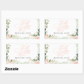 Hallo Kleine blos bloesem geboorte aankondiging Rechthoekige Sticker (Vel)