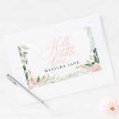Hallo Kleine blos bloesem geboorte aankondiging Rechthoekige Sticker (Envelop)