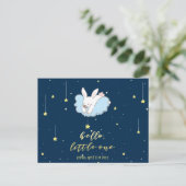 hallo kleine. Cute Bunny op een cloud - nieuwe bab Briefkaart (Staand voorkant)