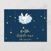 hallo kleine. Cute Bunny op een cloud - nieuwe bab Briefkaart (Voorkant)