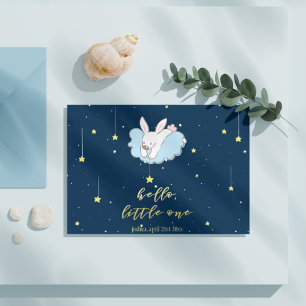 hallo kleine. Cute Bunny op een cloud - nieuwe bab Briefkaart