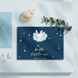 hallo kleine. Cute Bunny op een cloud - nieuwe bab Briefkaart