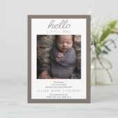 Hallo Kleine Een - 2 Foto Baby Neutraal Geboorte Aankondiging (Staand voorkant)