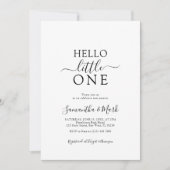 Hallo Kleine een minimalistisch modern Baby shower Kaart (Voorkant)