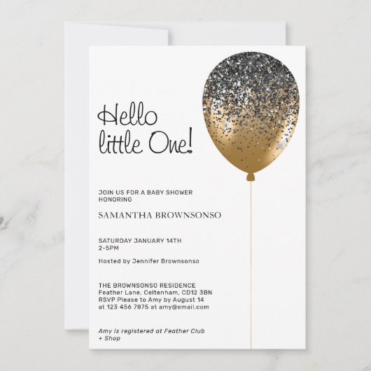 hallo kleine eenballonglitzglazuur kaart (Voorkant)