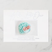 hallo kleine elegant Script Photo Birth Folie Feestdagenkaart (Voorkant)