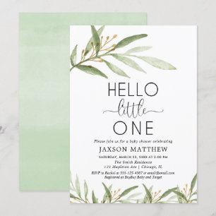 hallo kleine genderneutrale baby shower kaart