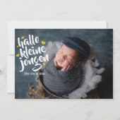 Hallo kleine jongen Gouden Hart Fotocollage Baby  Aankondiging (Voorkant)