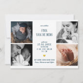 Hallo kleine jongen Gouden Hart Fotocollage Baby  Aankondiging (Achterkant)