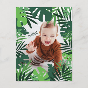 hallo kleine jongen in oerwoud verlaat lijst briefkaart
