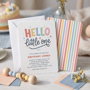 Hallo Kleine Liefde Kleurrijke Baby Shower Kaart