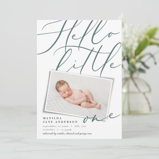 hallo kleine moderne foto aankondiging (Staand voorkant)