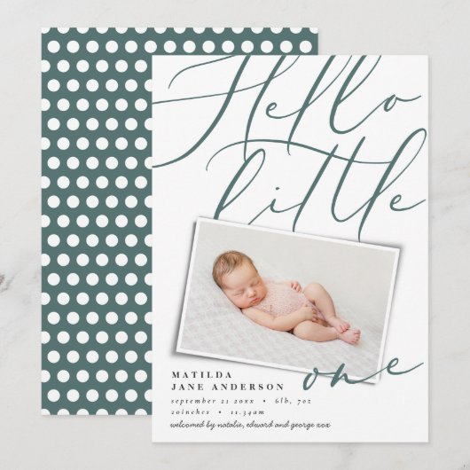 hallo kleine moderne foto aankondiging (Voorkant / Achterkant)